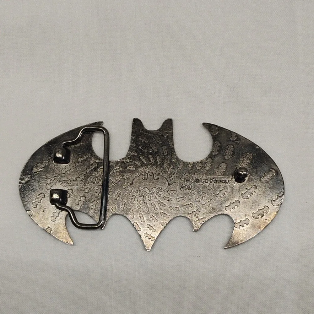 Vintage‎ GTO DC Comics BATMAN Silver Chrome Tone Superhero Gothic Belt Buckle